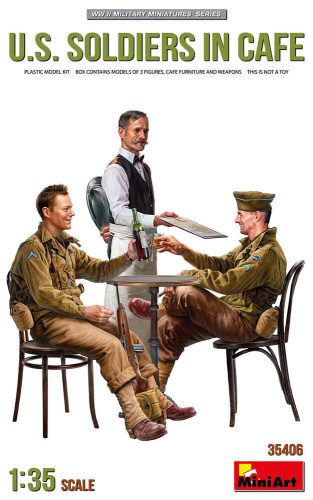 MiniArt 35406 U.S. Soldiers in Cafe (1/35) Katonai figura makett