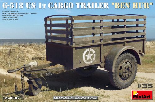 MiniArt 35436 G-518 Us 1T Cargo Trailer Ben Hur (1/35) Utánfutó makett