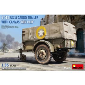   MiniArt 35443 G-518 US 1t Cargo Trailer "Ben Hur" w/Canvas (1/35) Utánfutó makett