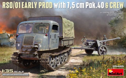 MiniArt 35485 RSO/01 EARLY PROD. with 7,5 cm Pak.40 & CREW (1/35) Harcjármű makett