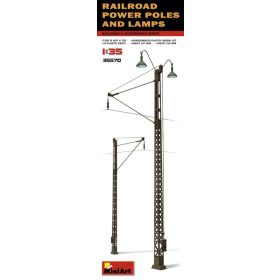   MiniArt 35570 Railroad Power Poles & Lamps (1/35) Villanyoszlop makett