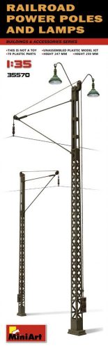 MiniArt 35570 Railroad Power Poles & Lamps (1/35) Villanyoszlop makett