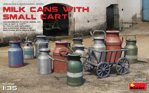 MiniArt 35580 Milk Cans with Small Cart (1/35) Kanna makett