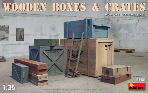 MiniArt 35581 Wooden Boxes & Crates (1/35) Láda makett