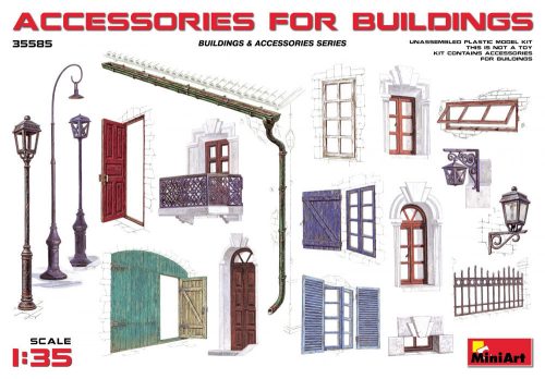 MiniArt 35585 Accessories for Buildings (1/35) Lámpa,Ablak makett