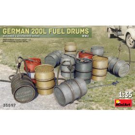   MiniArt 35597 German 200L Fuel Drum Set WW2 (1/35) Hordó makett