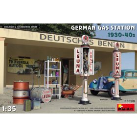   MiniArt 35598 German Gas Station 1930-40s (1/35) Benzinkút makett