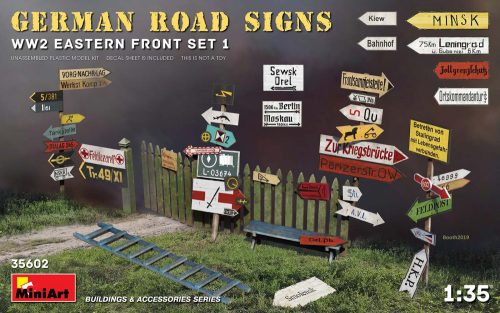 MiniArt 35602 German Road Signs WW2 Eastern Front Set 1 (1/35) Útjelző tábla makett