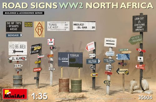 MiniArt 35604 Road Signs WW2 (N.Africa) (1/35) Útjelző tábla makett