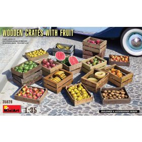   MiniArt 35628 Wooden Crates with Fruit (1/35) Gyümölcs,Láda makett