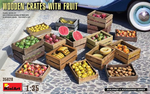 MiniArt 35628 Wooden Crates with Fruit (1/35) Gyümölcs,Láda makett