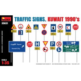   MiniArt 35631 Traffic Signs. Kuwait 1990's (1/35) Kresz tábla makett