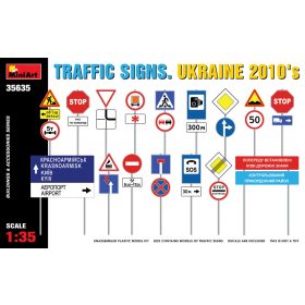   MiniArt 35635 Traffic Signs. Ukraine 2010'S (1/35) Kresz tábla makett