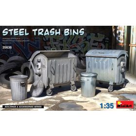 MiniArt 35636 Steel Trash Bins (1/35) Szemetes makett