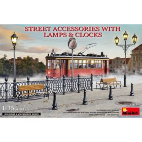   MiniArt 35639 Street Accessories With Lamps & Clocks (1/35) Lámpa makett