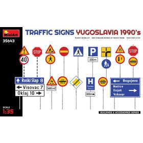   MiniArt 35643 Traffic Signs. Yugoslavia 1990's (1/35) Kresz tábla makett
