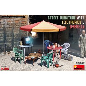   MiniArt 35647 Street Furniture With Electronics & Umbrella (1/35) Bútor makett
