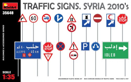 MiniArt 35648 Traffic Signs. Syria 2010's (1/35) Kresz tábla makett