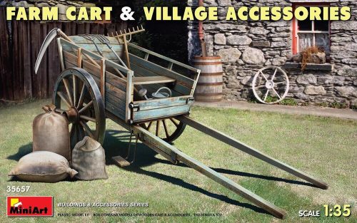 MiniArt 35657 Farm Cart with Village Accessories (1/35) Szekér makett