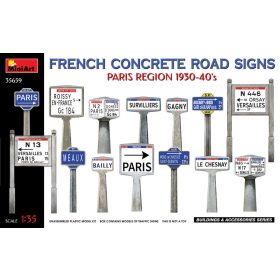  MiniArt 35659 French Concrete Road Signs 1930-40'S. Paris Region (1/35) Útjelző tábla makett