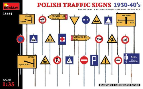 MiniArt 35664 Polish Traffic Signs 1930-40's (1/35) Kresz tábla makett