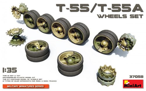 MiniArt 37058 T-55/T-55A Wheels Set (1/35) Lánctalp makett