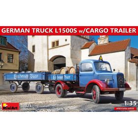   MiniArt 38023 German Truck L1500S W/Cargo Trailer (1/35) Teherautó makett