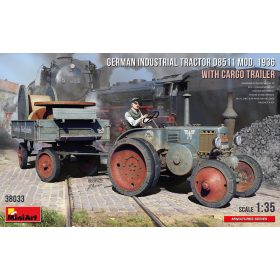   MiniArt 38033 German Industrial Tractor D8511 Mod. 1936 with Cargo Trailer (1 Figure) (1/35) Traktor makett