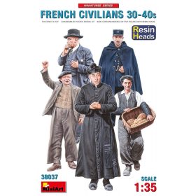   MiniArt 38037 French Civilians '30-'40s. Resin Heads (1/35) Civil figura makett