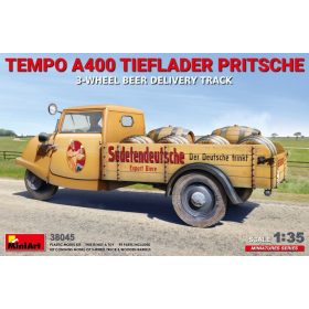   MiniArt 38045 Tempo A400 Tieflader Pritsche 3-Wheel Beer Delivery Truck (1/35) Teherautó makett