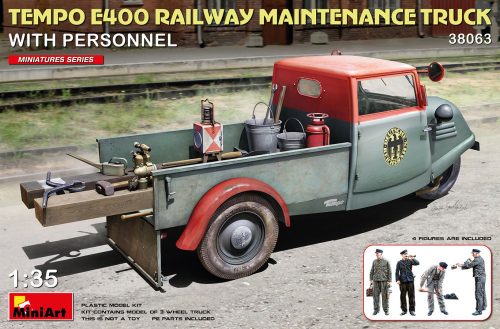 MiniArt 38063 Tempo E400 Railway Maintenance Truck with Personnel (1/35) Teherautó makett