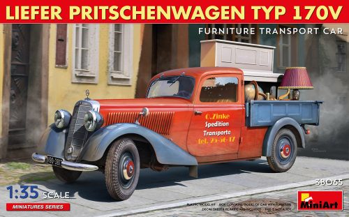 MiniArt 38065 Liefer Pritschenwagen Typ 170V Furniture Transport Car (1/35) Teherautó makett