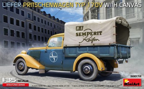 MiniArt 38072 Liefer Pritschenwagen Typ 170V with Canvas (1/35) Teherautó makett