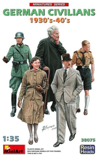 MiniArt 38075 German Civilians 1930-40s. Resin Heads (1/35) Civil figura makett