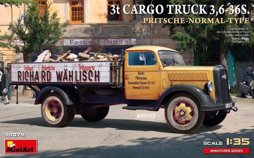 MiniArt 38079 1:35 3t Cargo Truck 3,6-36S. Pritsche-Normal-Type (1/35) Teherautó makett