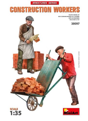 MiniArt 38097 Construction Workers with Accessories (1/35) Civil figura makett