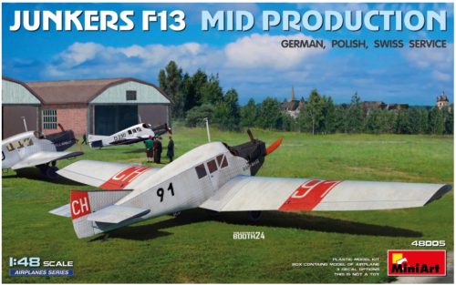 MiniArt 48005 Junkers F13 Mid Production German, Polish, Swiss Service (1/48) repülőgép makett