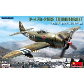   MiniArt 48015 P-47D-28RE Thunderbolt. Free French Air Force. Basic Kit (1/48) Harci repülőgép makett