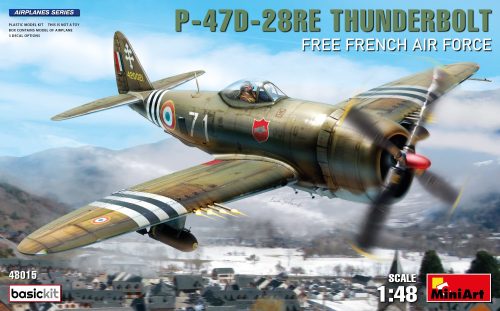 MiniArt 48015 P-47D-28RE Thunderbolt. Free French Air Force. Basic Kit (1/48) Harci repülőgép makett