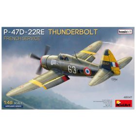   MiniArt 48047 Basic Kit P-47D-22RE Thunderbolt French Service (1/48) Harci repülőgép makett