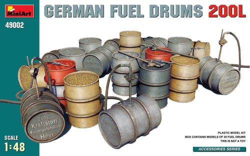 MiniArt 49002 German Fuel Drums 200L (1/48) Kannák, Hordó makett