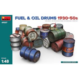   MiniArt 49007 Fuel & Oil Drums 1930-50s (1/48) Kannák, Hordó makett