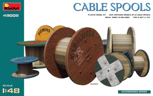 MiniArt 49008 Cable Spools (1/48) Kannák, Hordó makett