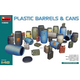   MiniArt 49010 Plastic Barrels & Cans (1/48) Kannák, Hordó makett