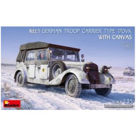   MiniArt 53003 Kfz.1 GERMAN TROOP CARRIER TYPE 170VK WITH CANVAS (1/35) Harcjármű makett