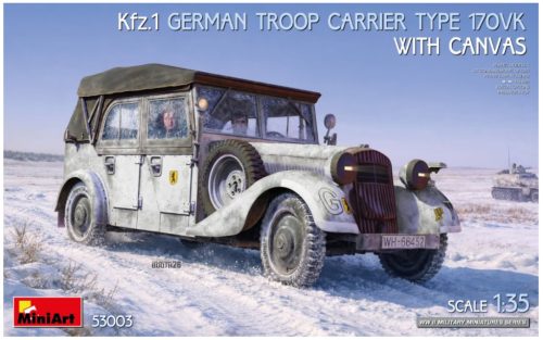 MiniArt 53003 Kfz.1 GERMAN TROOP CARRIER TYPE 170VK WITH CANVAS (1/35) Harcjármű makett
