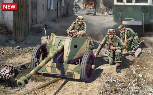 MiniArt 53010 Germa 7.5cm Anti-Tank Gun Pak 40 MID Prod w/ Artillery Crew (1/35) löveg makett