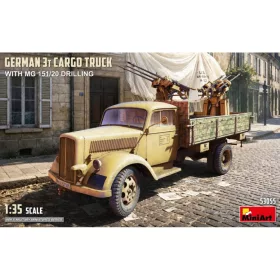   MiniArt 53055 German 3T Cargo Truck with MG 151/20 Drilling (1/35) Harcjármű makett