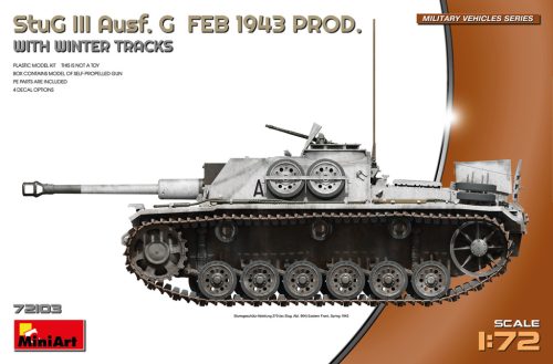MiniArt 72103 StuG III Ausf. G Feb 1943 Prod. with Winter Tracks (1/72) Harcjármű makett