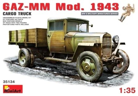 MiniArt 35134 GAZ-MM Mod. 1943 Cargo Truck 1/35 harcjármű makett